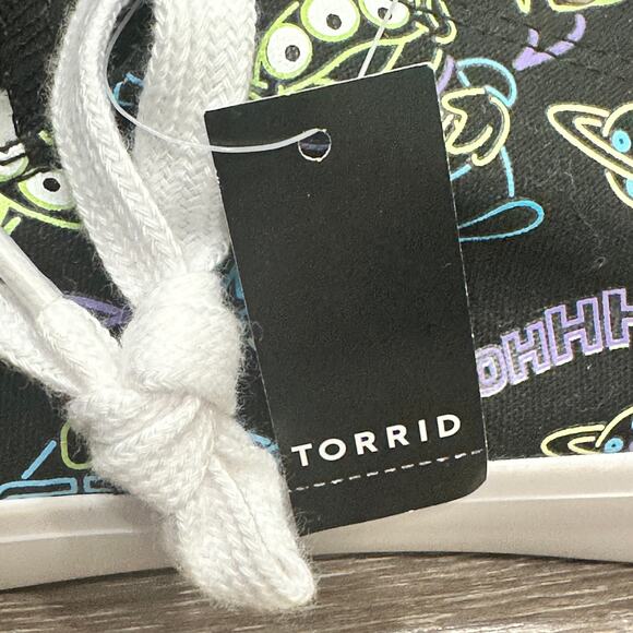 Torrid NWT Disney Pixar Toy Story Alien Neon & Black Canvas Sneaker - Extra Wide - Picture 12 of 15